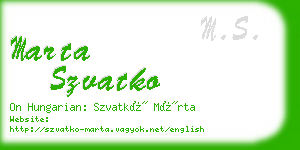 marta szvatko business card